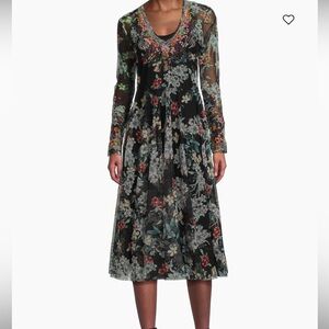 Johnny Was Mazzy Embroidered Floral Dress
